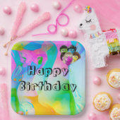 Assiettes En Carton Balloirs des gens de fête d'anniversaire (Fête)