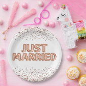 Assiettes En Carton Balloirs Mariages en or Rose mariés (Fête)