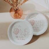 Assiettes En Carton Ballon à air chaud rose superbement fille 1er anni