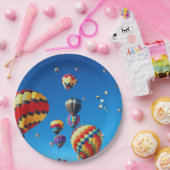 Assiettes En Carton Ballons à air chaud Ciel bleu (Fête)