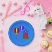 Assiettes En Carton Ballons à air chaud lapin no 1 Plaques en papier (Fête)