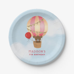 Assiettes En Carton Ballons à air chaud mignonne Fête d'anniversaire f