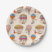 Assiettes En Carton Ballons à air chaud rayé (Devant)