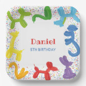 ASSIETTES EN CARTON BALLONS ANIMAUX D'ANNIVERSAIRE (Recto)