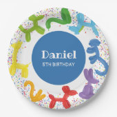 ASSIETTES EN CARTON BALLONS ANIMAUX D'ANNIVERSAIRE (Devant)