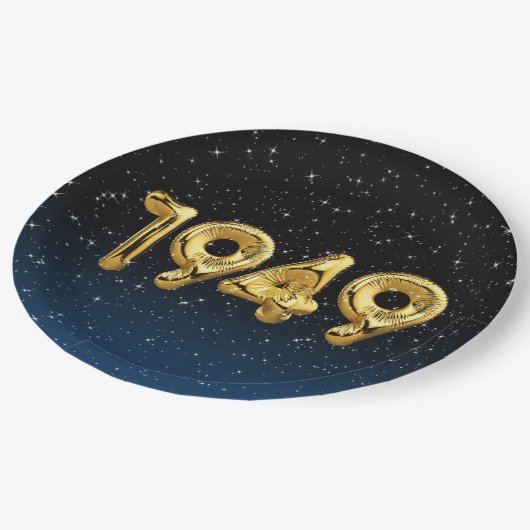 Assiettes En Carton Ballons Anniversaires 1949 En Plaque Papier Étoile (Angle)