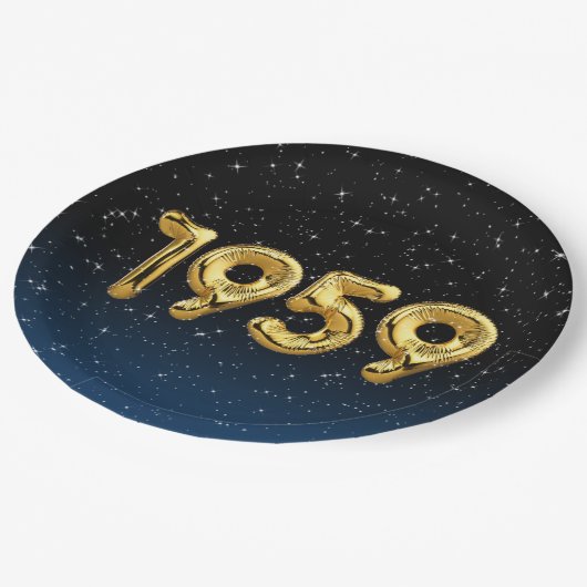 Assiettes En Carton Ballons Anniversaires 1959 En Plaque Papier Étoile (Angle)