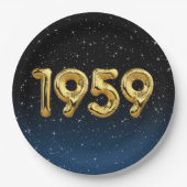 Assiettes En Carton Ballons Anniversaires 1959 En Plaque Papier Étoile (Devant)