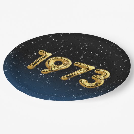 Assiettes En Carton Ballons Anniversaires 1973 En Plaque Papier Étoile (Angle)