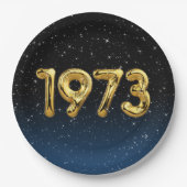 Assiettes En Carton Ballons Anniversaires 1973 En Plaque Papier Étoile (Devant)