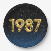 Assiettes En Carton Ballons Anniversaires 1987 En Plaque Papier Étoile (Devant)