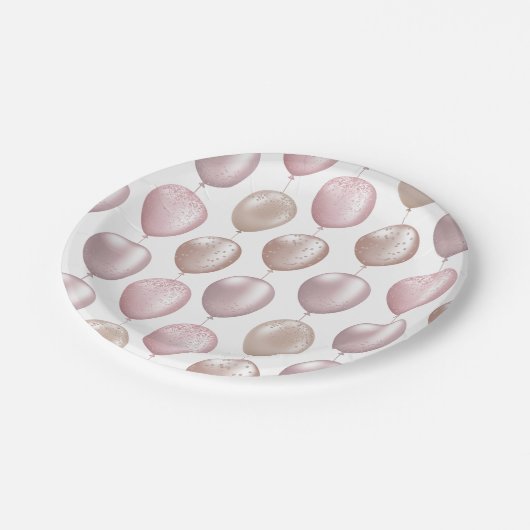 Assiettes En Carton Ballons bleus Anniversaire (Angle)