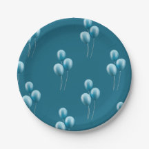 Ballons Bleus motif Plaque en papier