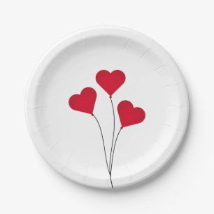Assiettes En Carton Ballons Coeur mignon