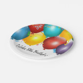 Assiettes En Carton Ballons colorés et Confetti fête d'anniversaire (Angle)