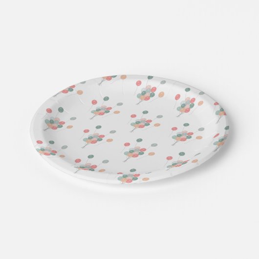 Assiettes En Carton Ballons colorés Pastel Party (Angle)