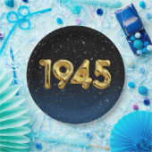 Assiettes En Carton Ballons D'Anniversaire 1945 En Étoiles (Fête)