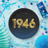 Assiettes En Carton Ballons D'Anniversaire 1946 En Étoiles (Fête)