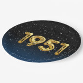 Assiettes En Carton Ballons D'Anniversaire 1951 En Étoiles (Angle)