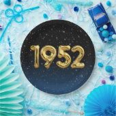 Assiettes En Carton Ballons D'Anniversaire 1952 En Étoiles (Fête)