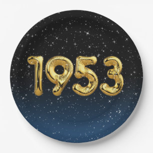 Assiettes En Carton Ballons d'anniversaire 1953 En Stars Plaque de pap