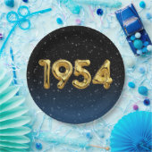 Assiettes En Carton Ballons D'Anniversaire 1954 En Étoiles (Fête)