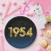 Assiettes En Carton Ballons D'Anniversaire 1954 En Étoiles (Fête)