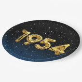 Assiettes En Carton Ballons D'Anniversaire 1954 En Étoiles (Angle)