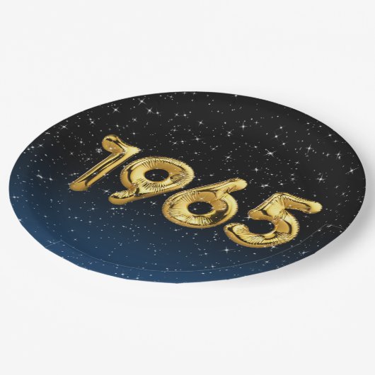 Assiettes En Carton Ballons d'anniversaire 1965 En Stars Plaque en pap (Angle)