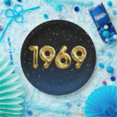 Assiettes En Carton Ballons D'Anniversaire 1969 En Étoiles (Fête)