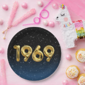 Assiettes En Carton Ballons D'Anniversaire 1969 En Étoiles (Fête)