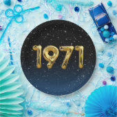 Assiettes En Carton Ballons D'Anniversaire 1971 En Étoiles (Fête)