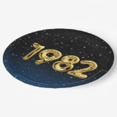 Assiettes En Carton Ballons D'Anniversaire 1982 En Étoiles (Angle)