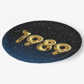 Assiettes En Carton Ballons D'Anniversaire 1989 En Étoiles (Angle)