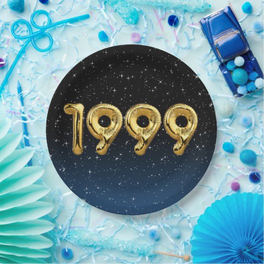 Assiettes En Carton Ballons d'anniversaire 1999 En Stars Plaque en pap (Fête)