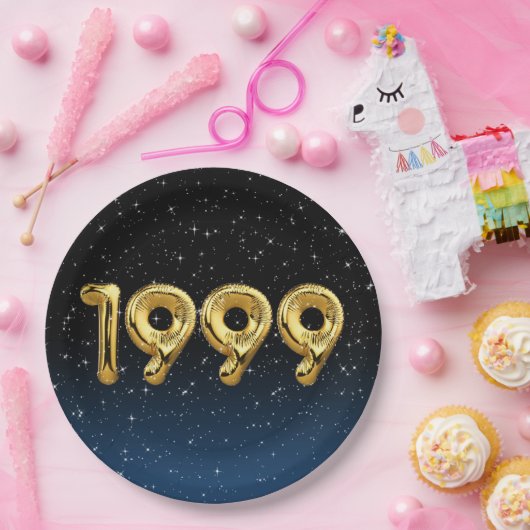 Assiettes En Carton Ballons d'anniversaire 1999 En Stars Plaque en pap (Fête)