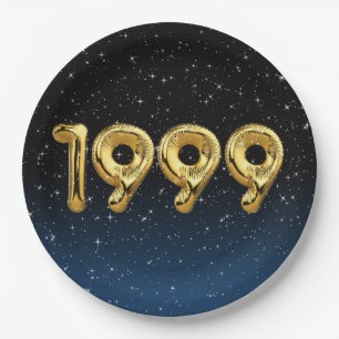 Assiettes En Carton Ballons d'anniversaire 1999 En Stars Plaque en pap