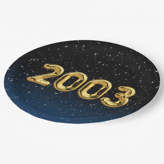Assiettes En Carton Ballons d'anniversaire 2003 En Stars Plaque de pap (Angle)