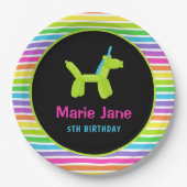 ASSIETTES EN CARTON BALLONS D'ANNIVERSAIRE DE NEON (Devant)