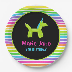 ASSIETTES EN CARTON BALLONS D'ANNIVERSAIRE DE NEON