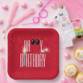 Assiettes En Carton Ballons d'anniversaire noirs et parklers (Fête)