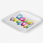 Assiettes En Carton Ballons de fête d'anniversaire en blanc (Angulaire)