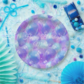 Assiettes En Carton Ballons de fête d'anniversaire Turquoise violet mo (Fête)