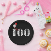 Assiettes En Carton Ballons de fête du 100e anniversaire (Fête)