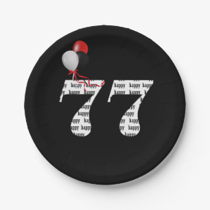 Assiettes En Carton Ballons de fête du 77e anniversaire