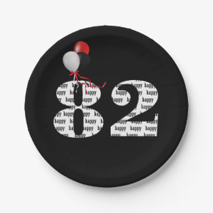 Assiettes En Carton Ballons de fête du 82e anniversaire