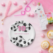 Assiettes En Carton Ballons de football noir blanc anniversaire de enf (Fête)