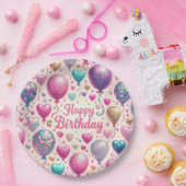 Assiettes En Carton Ballons de Glitterie Anniversaire (Fête)