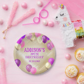 Assiettes En Carton Ballons d'or rose (Fête)