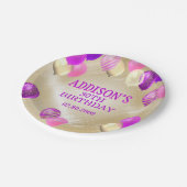 Assiettes En Carton Ballons d'or rose (Angle)